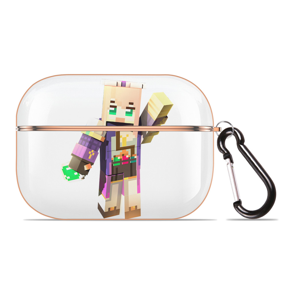 （画像用） マインクラフト ブロックの世界 Minecraft MC Block world 【AirPods Pro用】ハードシェル保護ケース｜耐衝撃・防指紋・カラビナ付き商品仕様