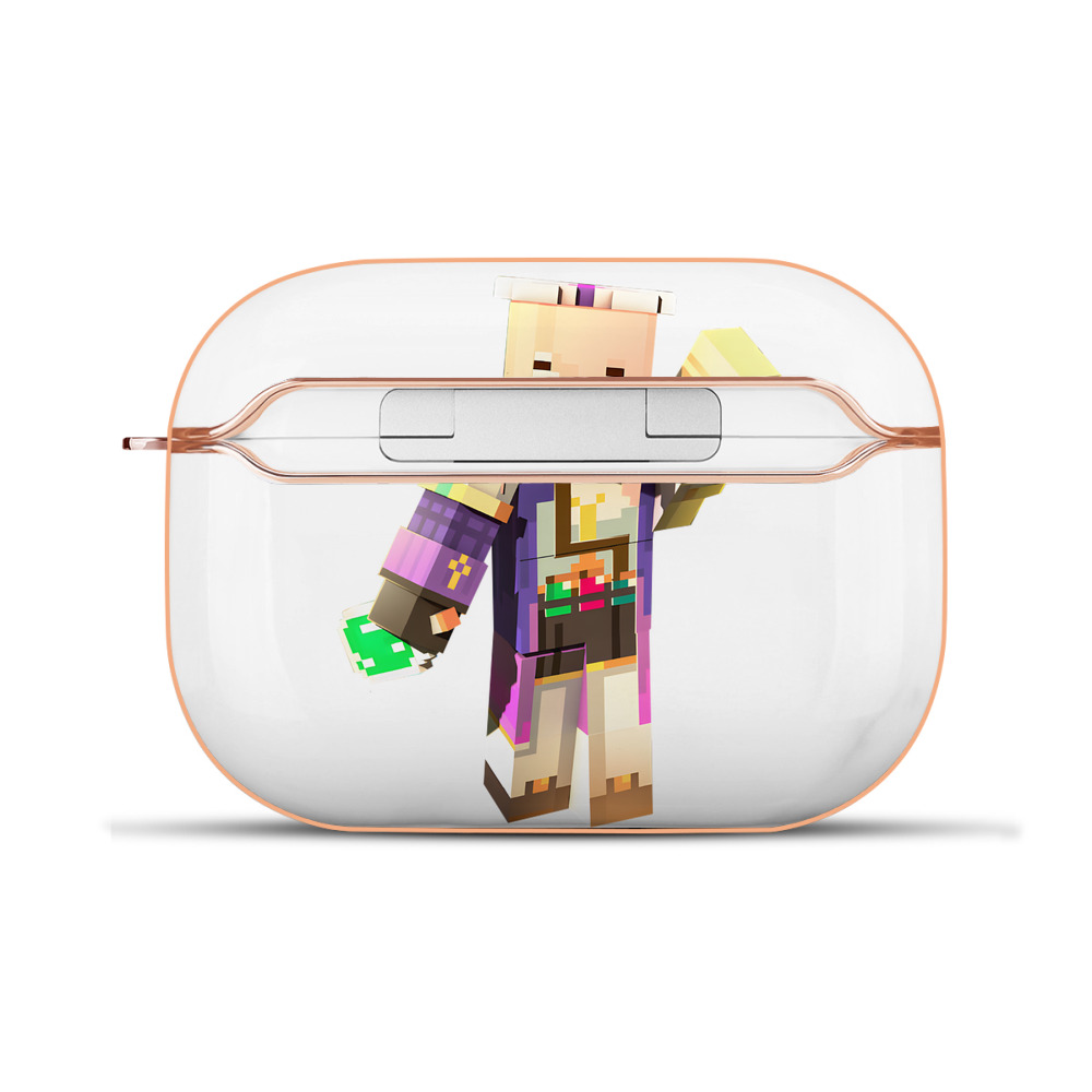 （画像用） マインクラフト ブロックの世界 Minecraft MC Block world 【AirPods Pro用】ハードシェル保護ケース｜耐衝撃・防指紋・カラビナ付き商品仕様