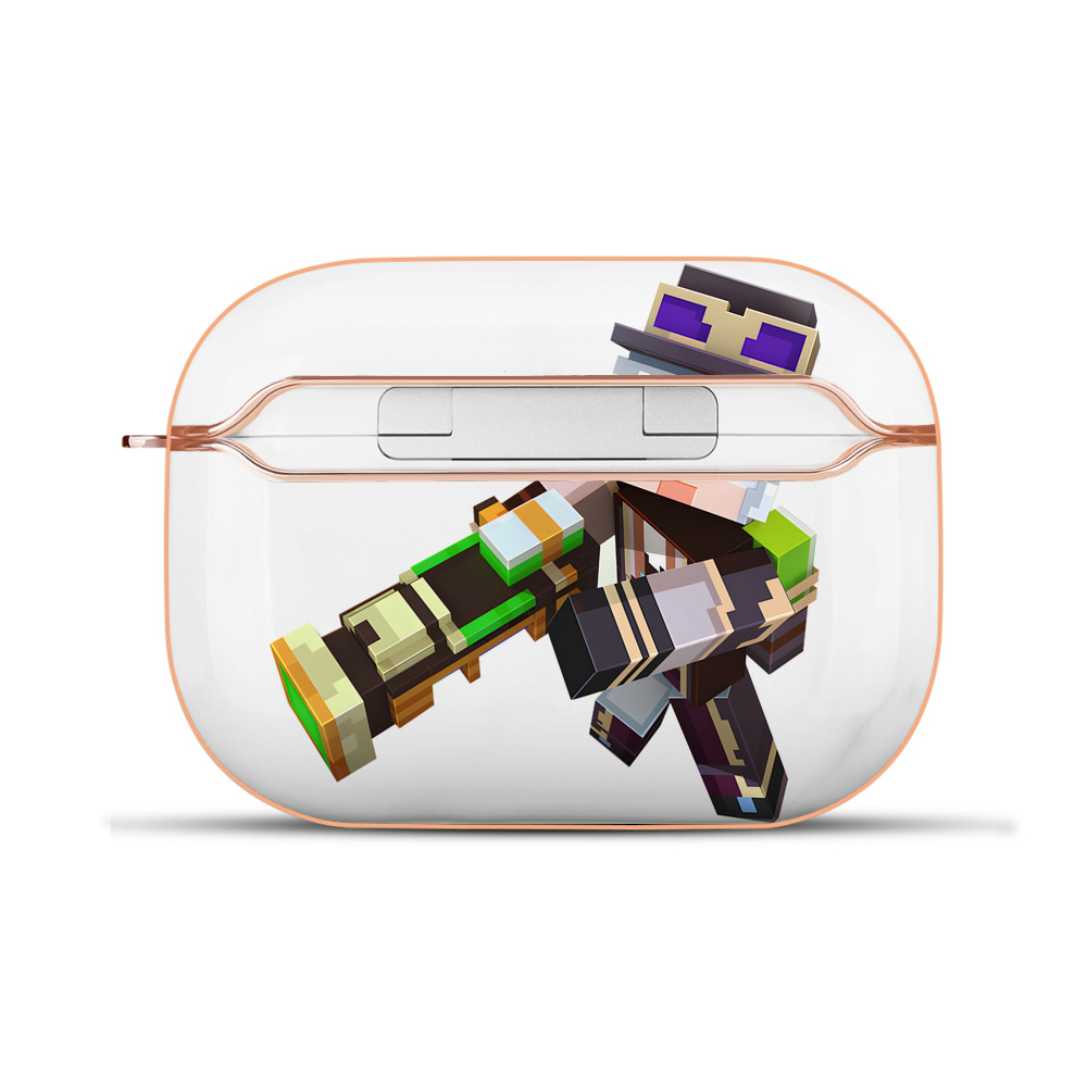 （画像用） マインクラフト ブロックの世界 Minecraft MC Block world 【AirPods Pro用】ハードシェル保護ケース｜耐衝撃・防指紋・カラビナ付き商品仕様
