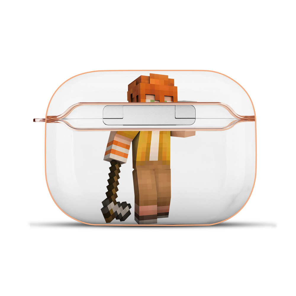 （画像用） マインクラフト ブロックの世界 Minecraft MC Block world 【AirPods Pro用】ハードシェル保護ケース｜耐衝撃・防指紋・カラビナ付き商品仕様