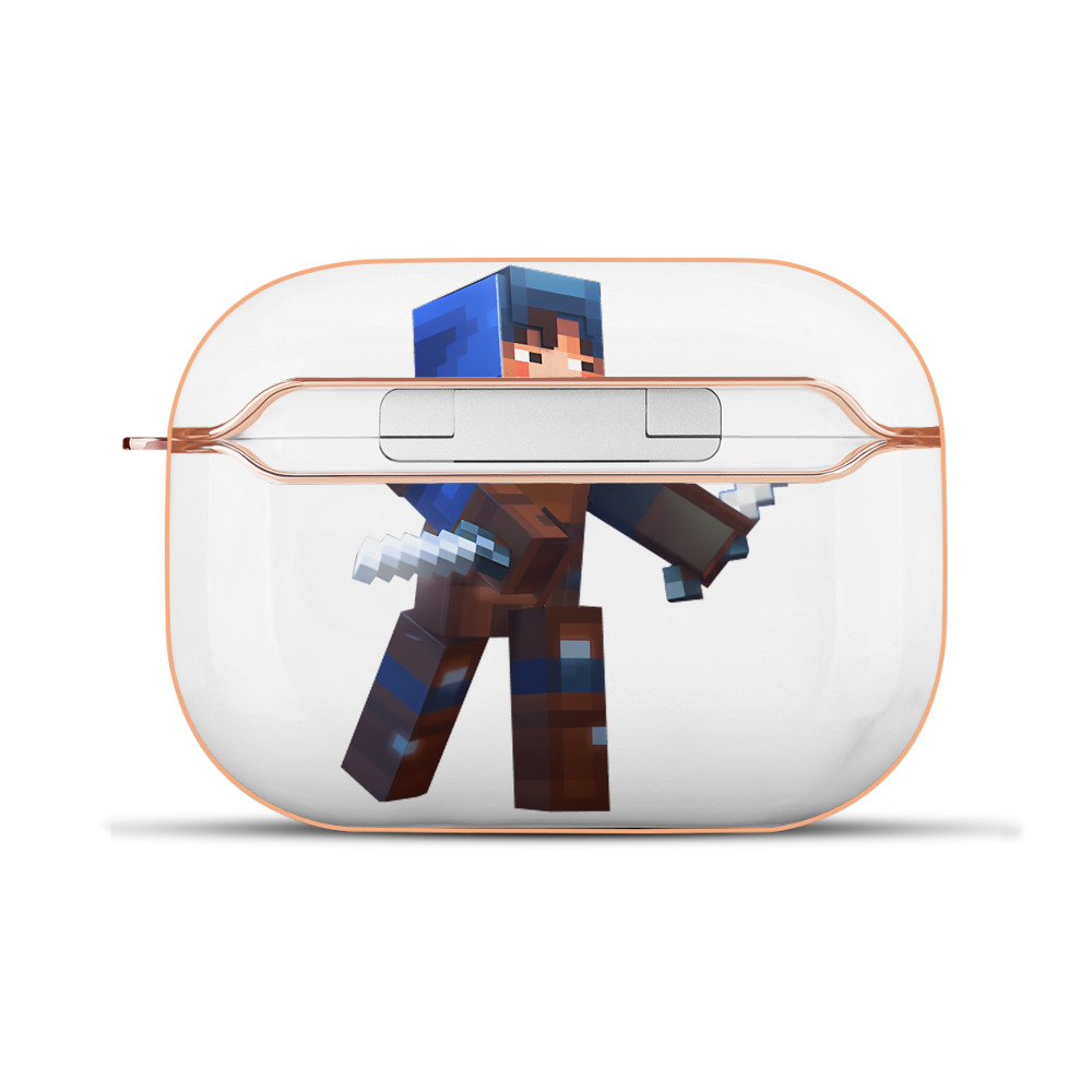（画像用） マインクラフト ブロックの世界 Minecraft MC Block world 【AirPods Pro用】ハードシェル保護ケース｜耐衝撃・防指紋・カラビナ付き商品仕様