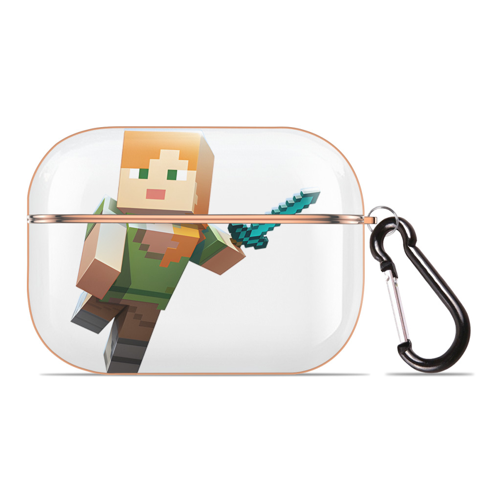 （画像用） マインクラフト ブロックの世界 Minecraft MC Block world 【AirPods Pro用】ハードシェル保護ケース｜耐衝撃・防指紋・カラビナ付き商品仕様