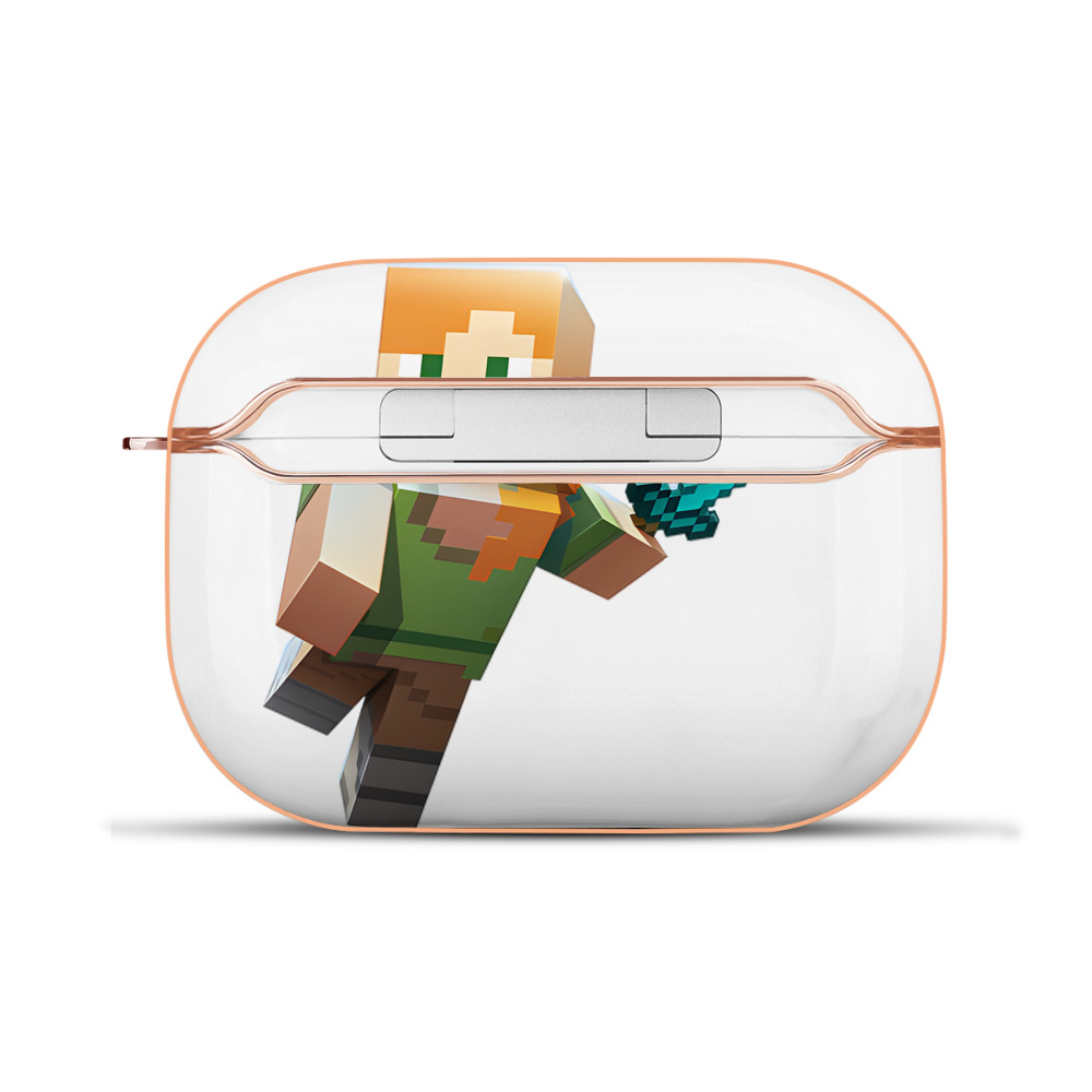 （画像用） マインクラフト ブロックの世界 Minecraft MC Block world 【AirPods Pro用】ハードシェル保護ケース｜耐衝撃・防指紋・カラビナ付き商品仕様
