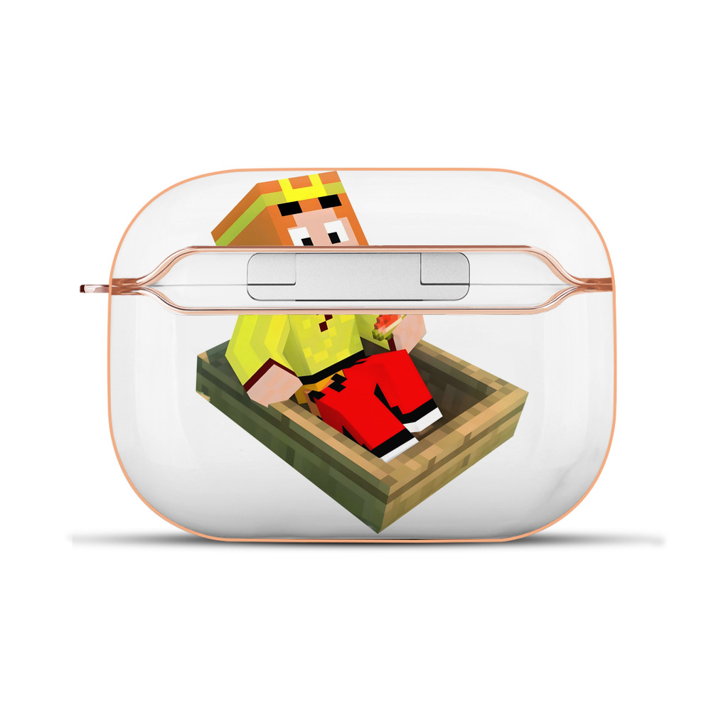 （画像用） マインクラフト ブロックの世界 Minecraft MC Block world 【AirPods Pro用】ハードシェル保護ケース｜耐衝撃・防指紋・カラビナ付き商品仕様