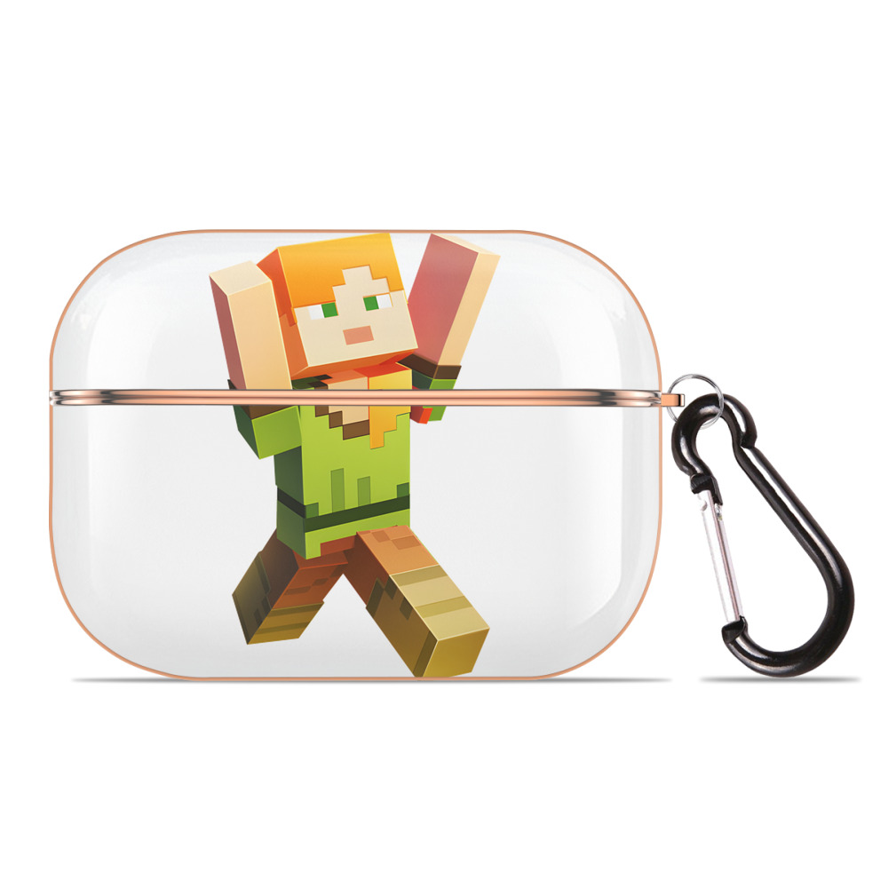（画像用） マインクラフト ブロックの世界 Minecraft MC Block world 【AirPods Pro用】ハードシェル保護ケース｜耐衝撃・防指紋・カラビナ付き商品仕様
