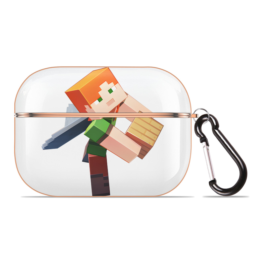 （画像用） マインクラフト ブロックの世界 Minecraft MC Block world 【AirPods Pro用】ハードシェル保護ケース｜耐衝撃・防指紋・カラビナ付き商品仕様