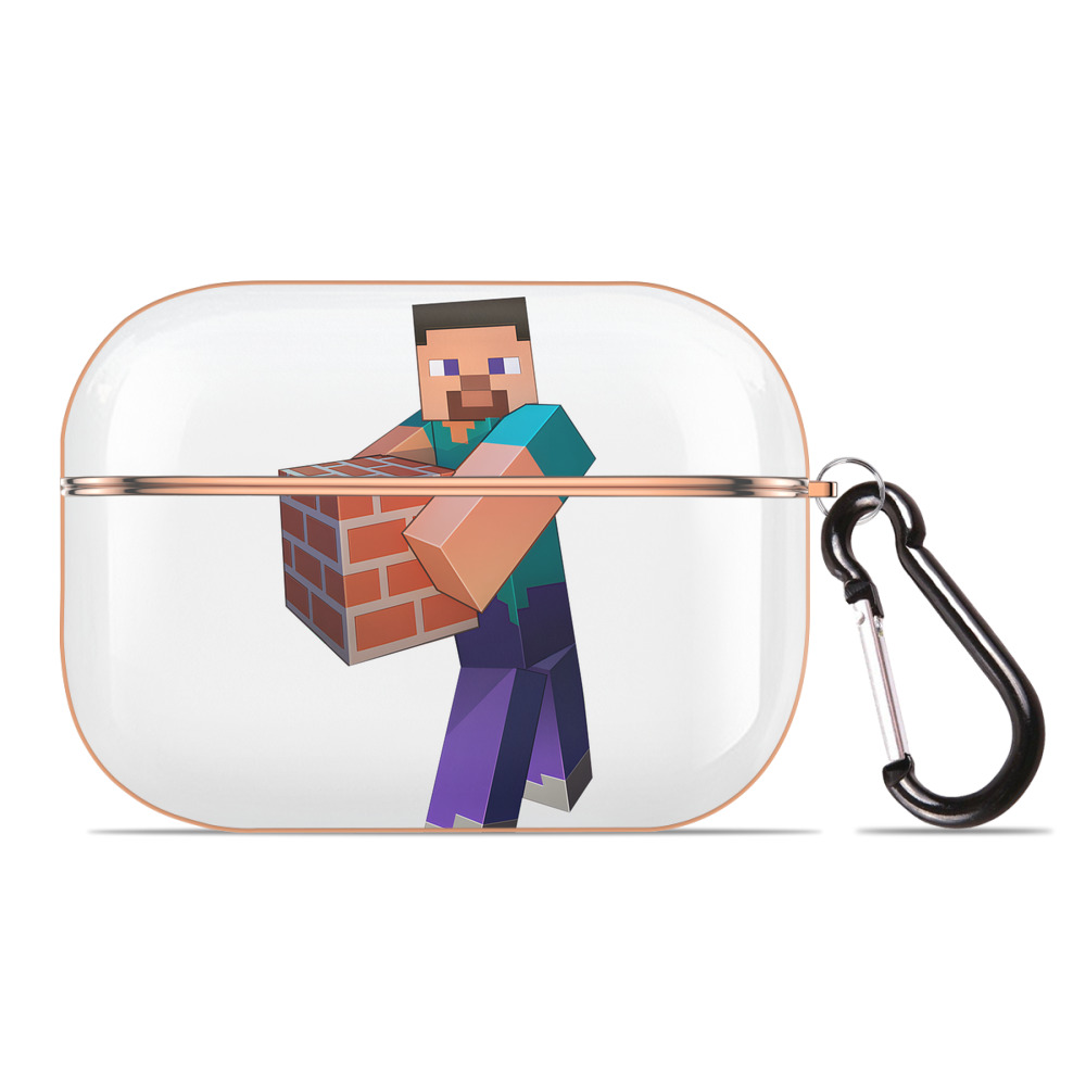 （画像用） マインクラフト ブロックの世界 Minecraft MC Block world 【AirPods Pro用】ハードシェル保護ケース｜耐衝撃・防指紋・カラビナ付き商品仕様