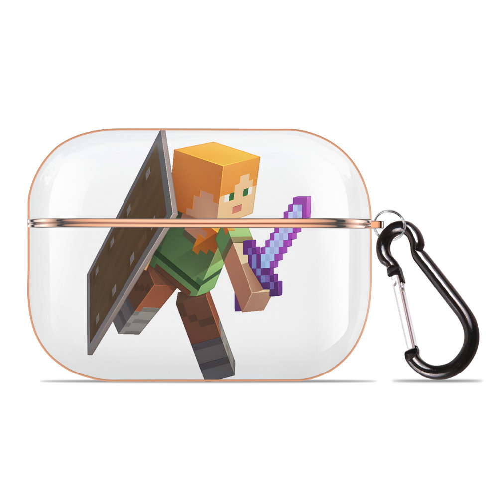 （画像用） マインクラフト ブロックの世界 Minecraft MC Block world 【AirPods Pro用】ハードシェル保護ケース｜耐衝撃・防指紋・カラビナ付き商品仕様