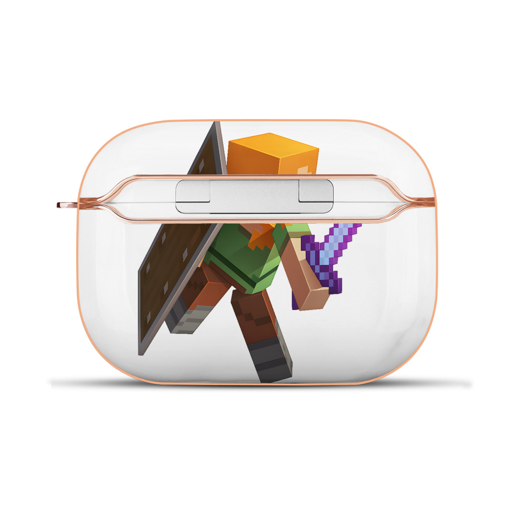 （画像用） マインクラフト ブロックの世界 Minecraft MC Block world 【AirPods Pro用】ハードシェル保護ケース｜耐衝撃・防指紋・カラビナ付き商品仕様