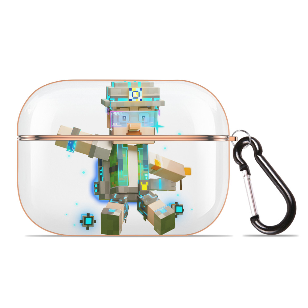 （画像用） マインクラフト ブロックの世界 Minecraft MC Block world 【AirPods Pro用】ハードシェル保護ケース｜耐衝撃・防指紋・カラビナ付き商品仕様