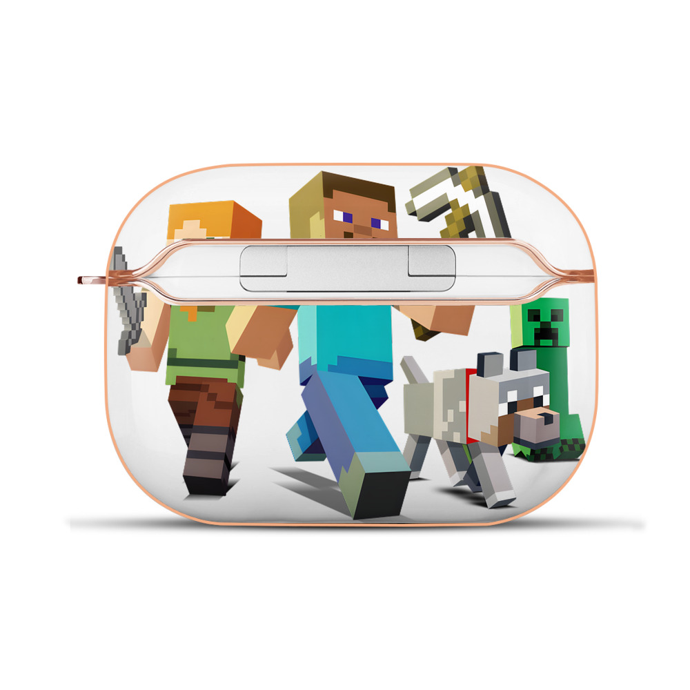 （画像用） マインクラフト ブロックの世界 Minecraft MC Block world 【AirPods Pro用】ハードシェル保護ケース｜耐衝撃・防指紋・カラビナ付き商品仕様