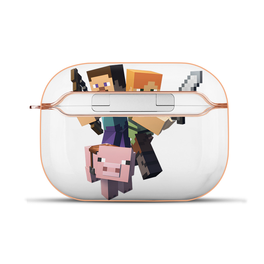 （画像用） マインクラフト ブロックの世界 Minecraft MC Block world 【AirPods Pro用】ハードシェル保護ケース｜耐衝撃・防指紋・カラビナ付き商品仕様