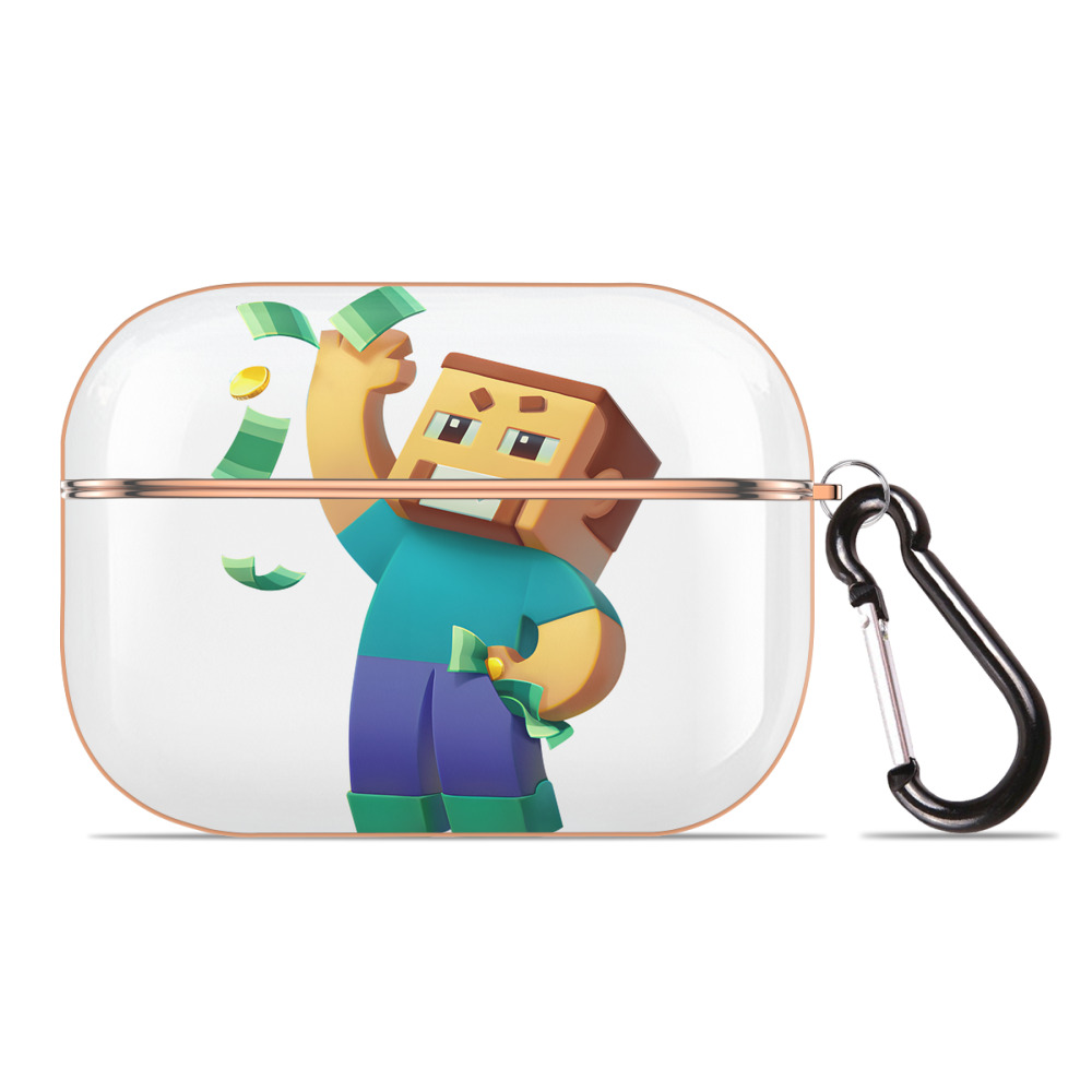 （画像用） マインクラフト ブロックの世界 Minecraft MC Block world 【AirPods Pro用】ハードシェル保護ケース｜耐衝撃・防指紋・カラビナ付き商品仕様