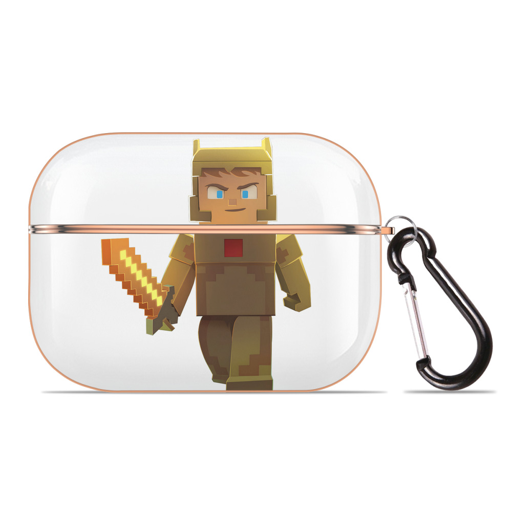 （画像用） マインクラフト ブロックの世界 Minecraft MC Block world 【AirPods Pro用】ハードシェル保護ケース｜耐衝撃・防指紋・カラビナ付き商品仕様