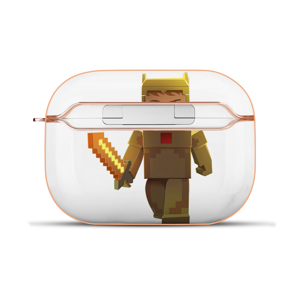 （画像用） マインクラフト ブロックの世界 Minecraft MC Block world 【AirPods Pro用】ハードシェル保護ケース｜耐衝撃・防指紋・カラビナ付き商品仕様