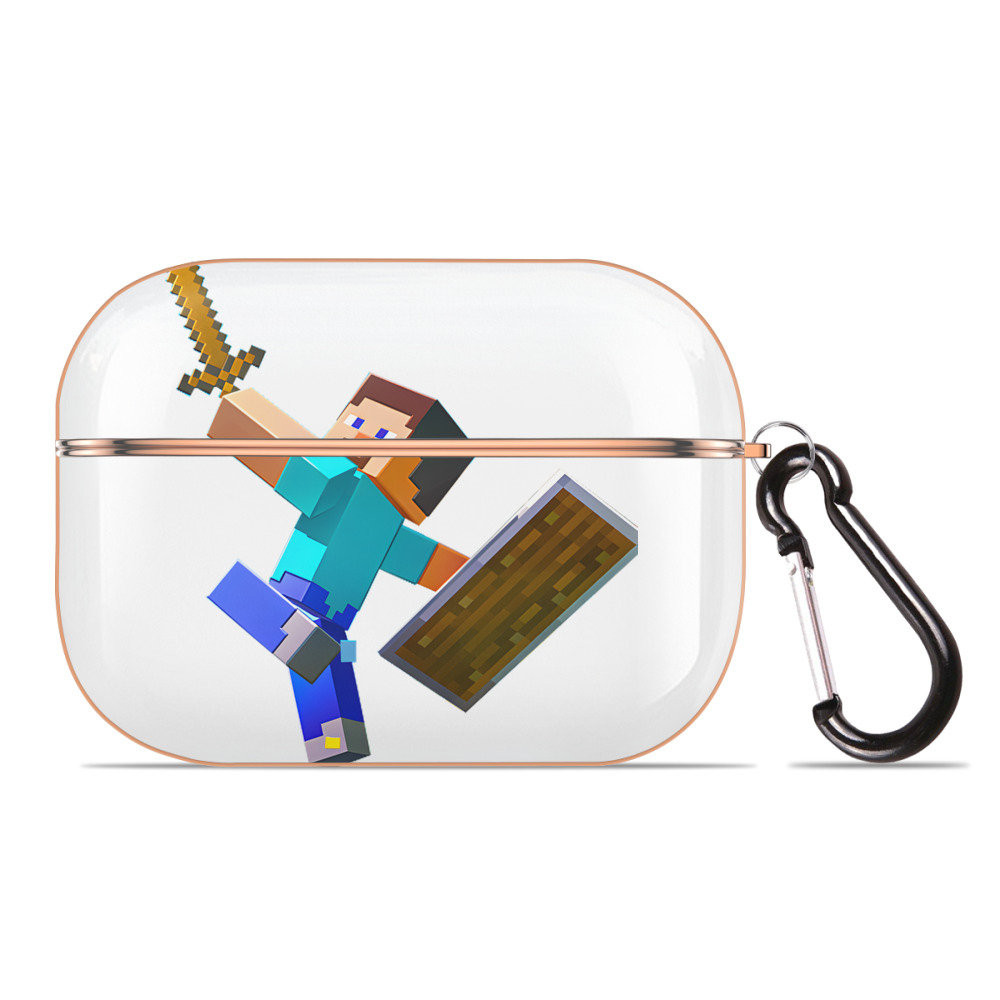 （画像用） マインクラフト ブロックの世界 Minecraft MC Block world 【AirPods Pro用】ハードシェル保護ケース｜耐衝撃・防指紋・カラビナ付き商品仕様