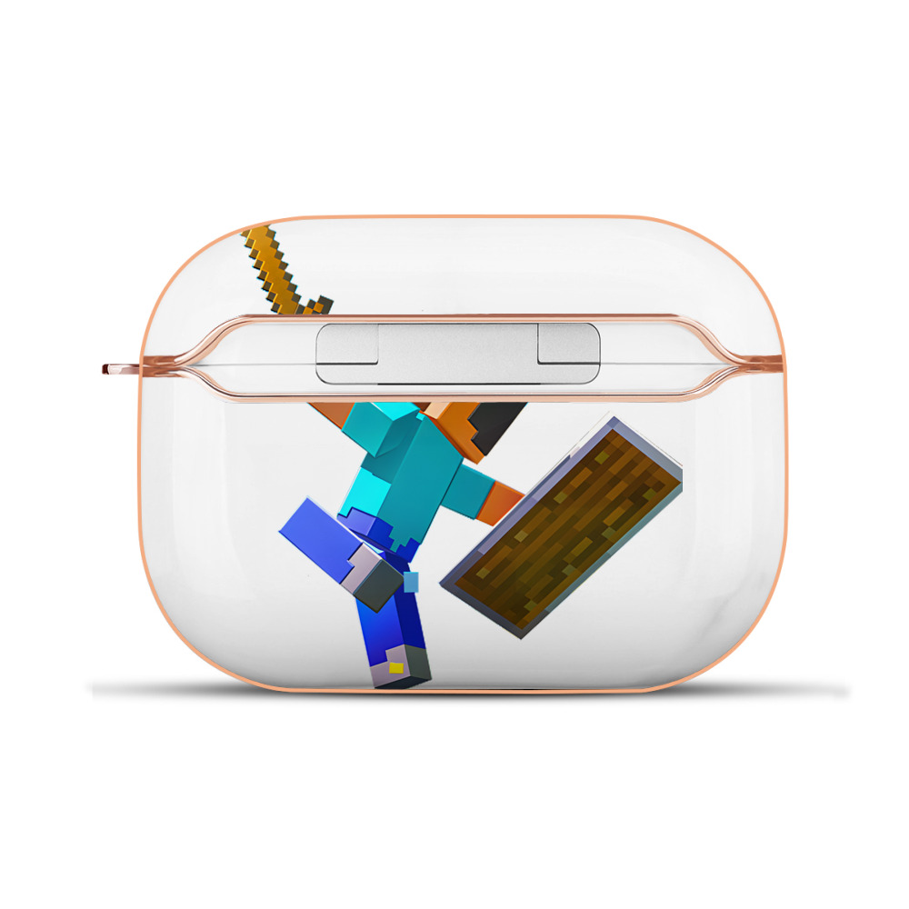（画像用） マインクラフト ブロックの世界 Minecraft MC Block world 【AirPods Pro用】ハードシェル保護ケース｜耐衝撃・防指紋・カラビナ付き商品仕様