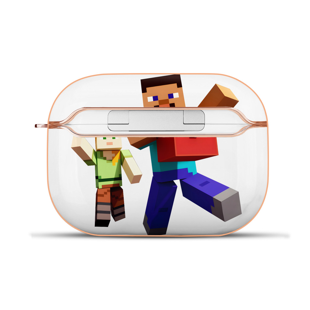 （画像用） マインクラフト ブロックの世界 Minecraft MC Block world 【AirPods Pro用】ハードシェル保護ケース｜耐衝撃・防指紋・カラビナ付き商品仕様