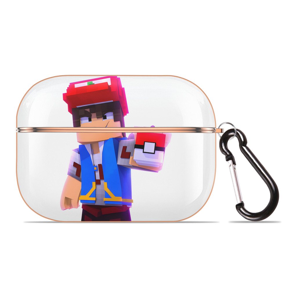 （画像用） マインクラフト ブロックの世界 Minecraft MC Block world 【AirPods Pro用】ハードシェル保護ケース｜耐衝撃・防指紋・カラビナ付き商品仕様