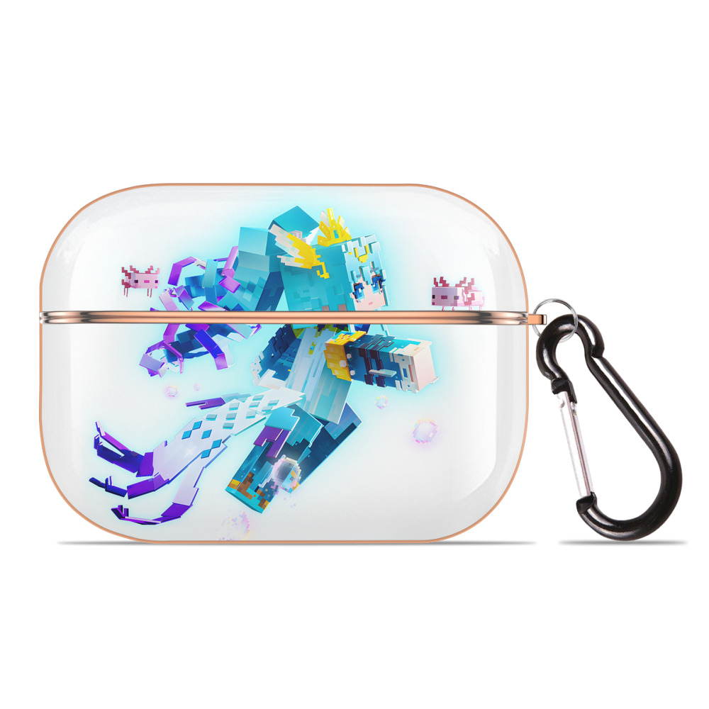 （画像用） マインクラフト ブロックの世界 Minecraft MC Block world 【AirPods Pro用】ハードシェル保護ケース｜耐衝撃・防指紋・カラビナ付き商品仕様
