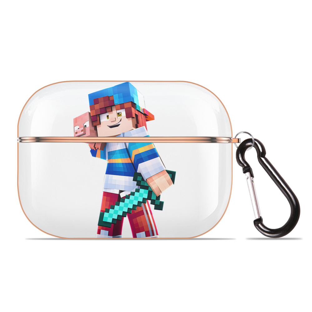 （画像用） マインクラフト ブロックの世界 Minecraft MC Block world 【AirPods Pro用】ハードシェル保護ケース｜耐衝撃・防指紋・カラビナ付き商品仕様