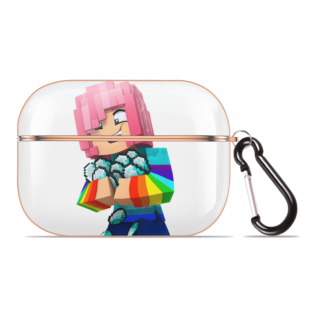 （画像用） マインクラフト ブロックの世界 Minecraft MC Block world 【AirPods Pro用】ハードシェル保護ケース｜耐衝撃・防指紋・カラビナ付き商品仕様