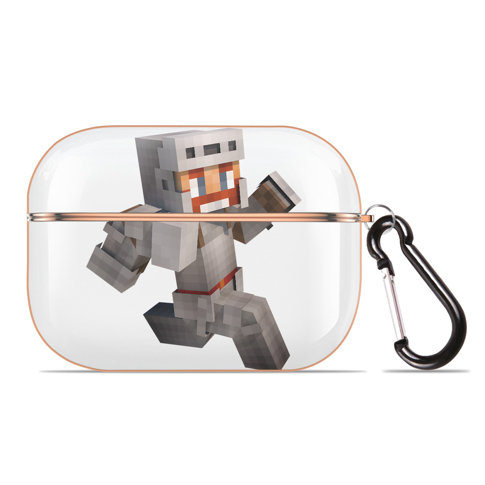 （画像用） マインクラフト ブロックの世界 Minecraft MC Block world 【AirPods Pro用】ハードシェル保護ケース｜耐衝撃・防指紋・カラビナ付き商品仕様