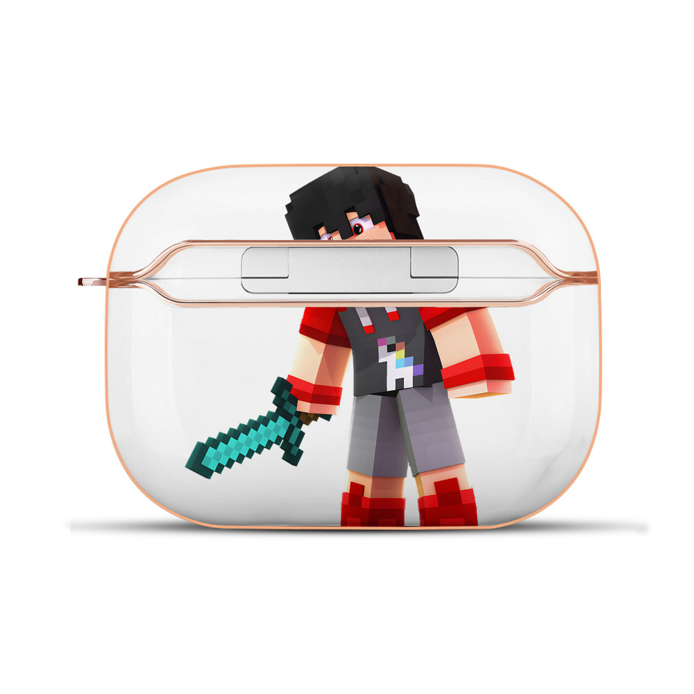 （画像用） マインクラフト ブロックの世界 Minecraft MC Block world 【AirPods Pro用】ハードシェル保護ケース｜耐衝撃・防指紋・カラビナ付き商品仕様