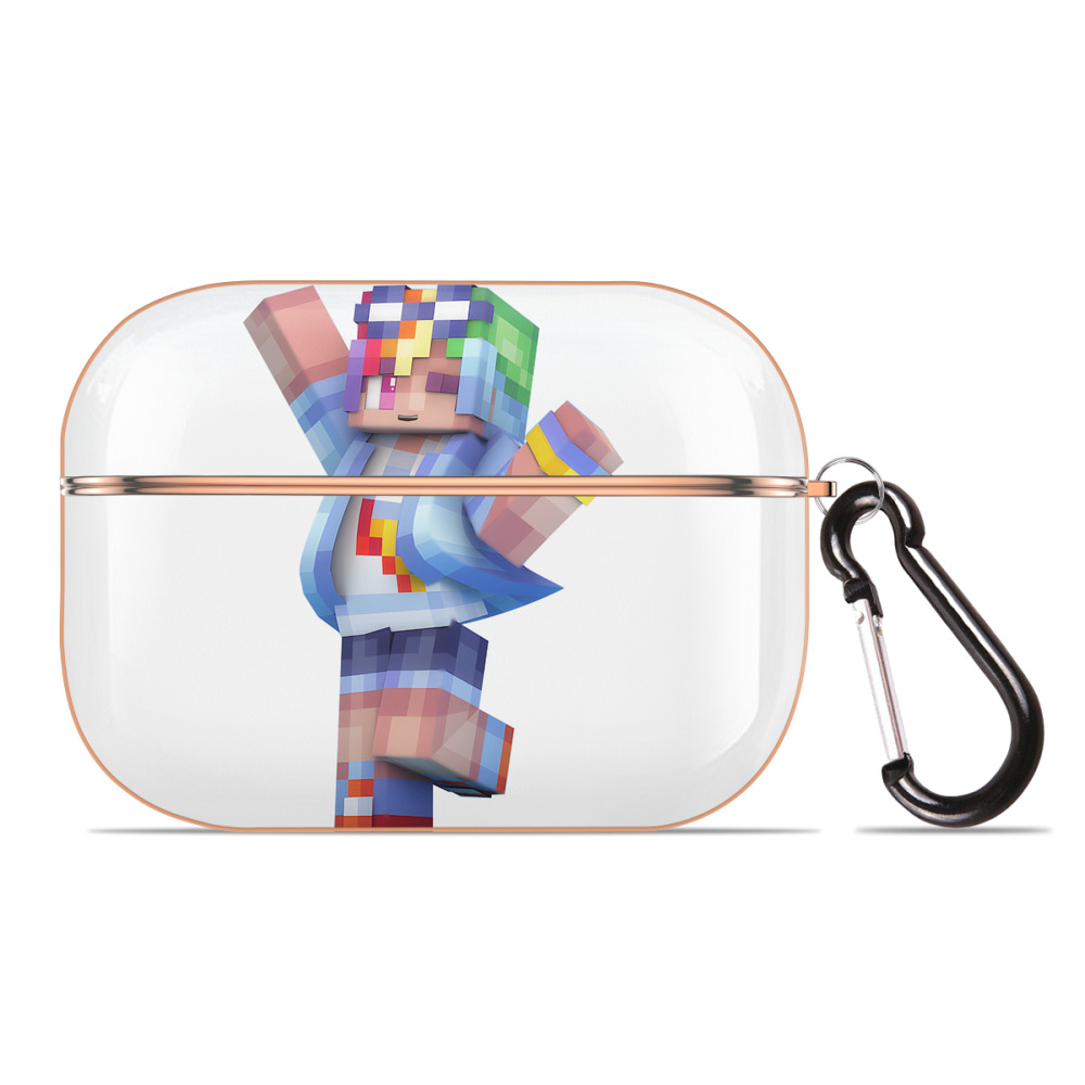 （画像用） マインクラフト ブロックの世界 Minecraft MC Block world 【AirPods Pro用】ハードシェル保護ケース｜耐衝撃・防指紋・カラビナ付き商品仕様