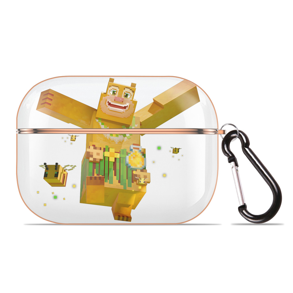 （画像用） マインクラフト ブロックの世界 Minecraft MC Block world 【AirPods Pro用】ハードシェル保護ケース｜耐衝撃・防指紋・カラビナ付き商品仕様