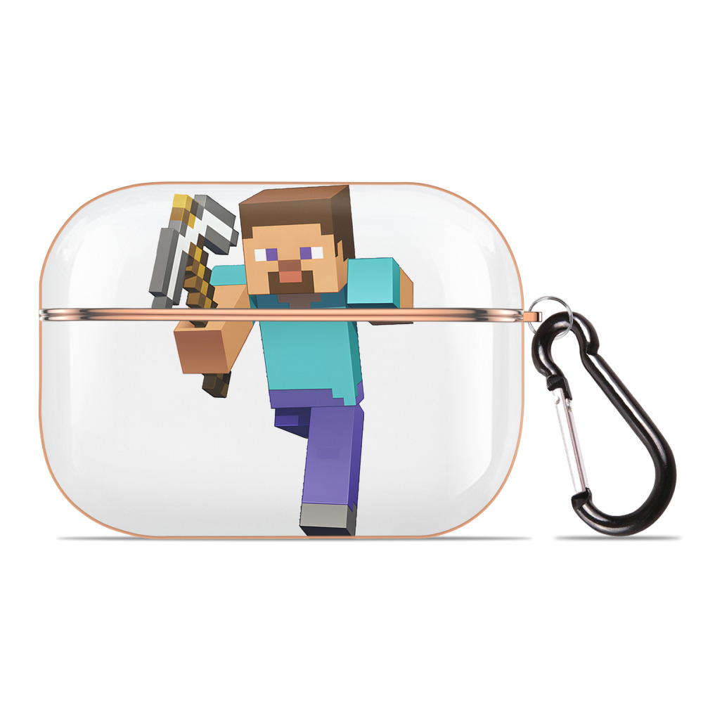 （画像用） マインクラフト ブロックの世界 Minecraft MC Block world 【AirPods Pro用】ハードシェル保護ケース｜耐衝撃・防指紋・カラビナ付き商品仕様