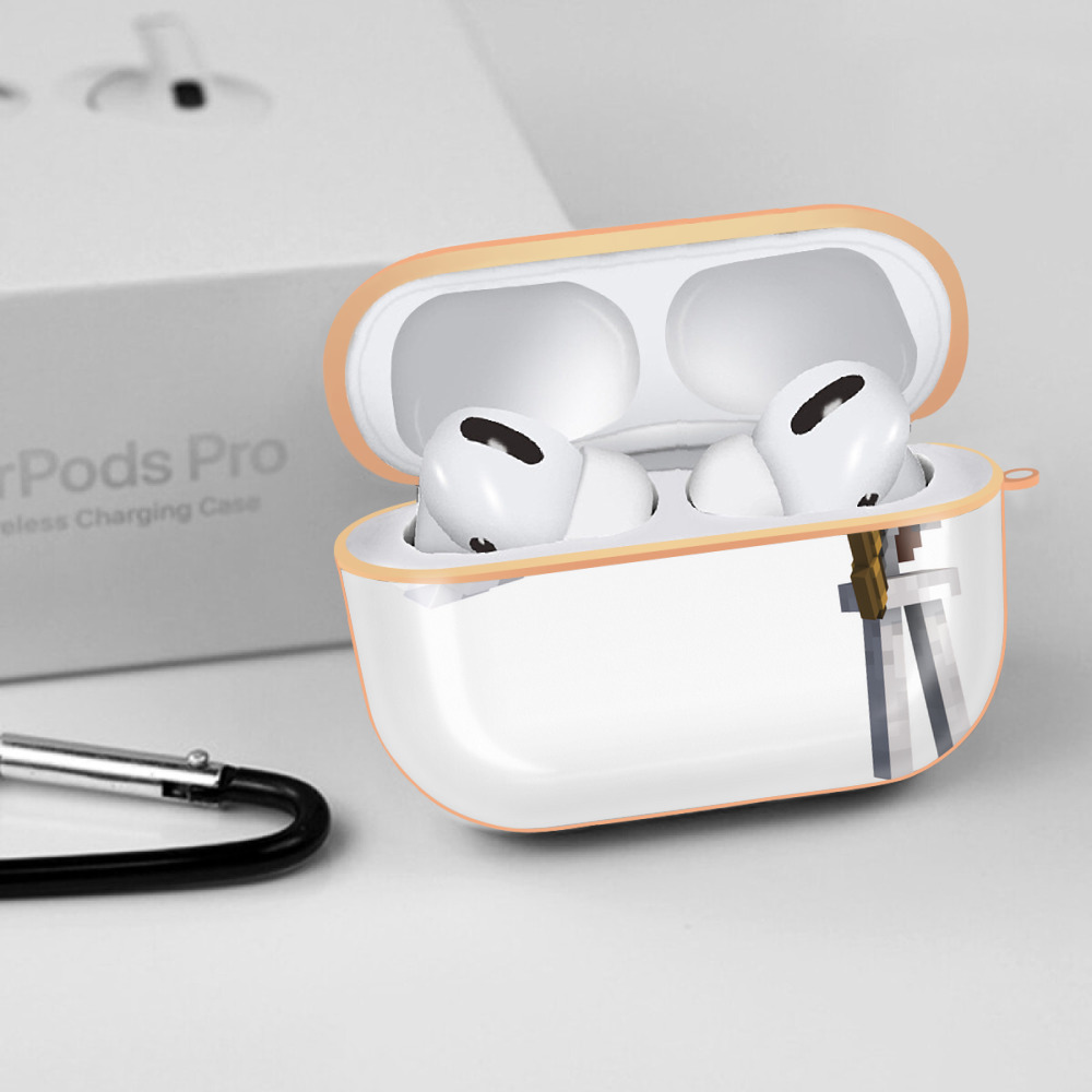 マインクラフト ブロックの世界 Minecraft MC Block world 【AirPods Pro用】ハードシェル保護ケース｜耐衝撃・防指紋・カラビナ付き商品仕様