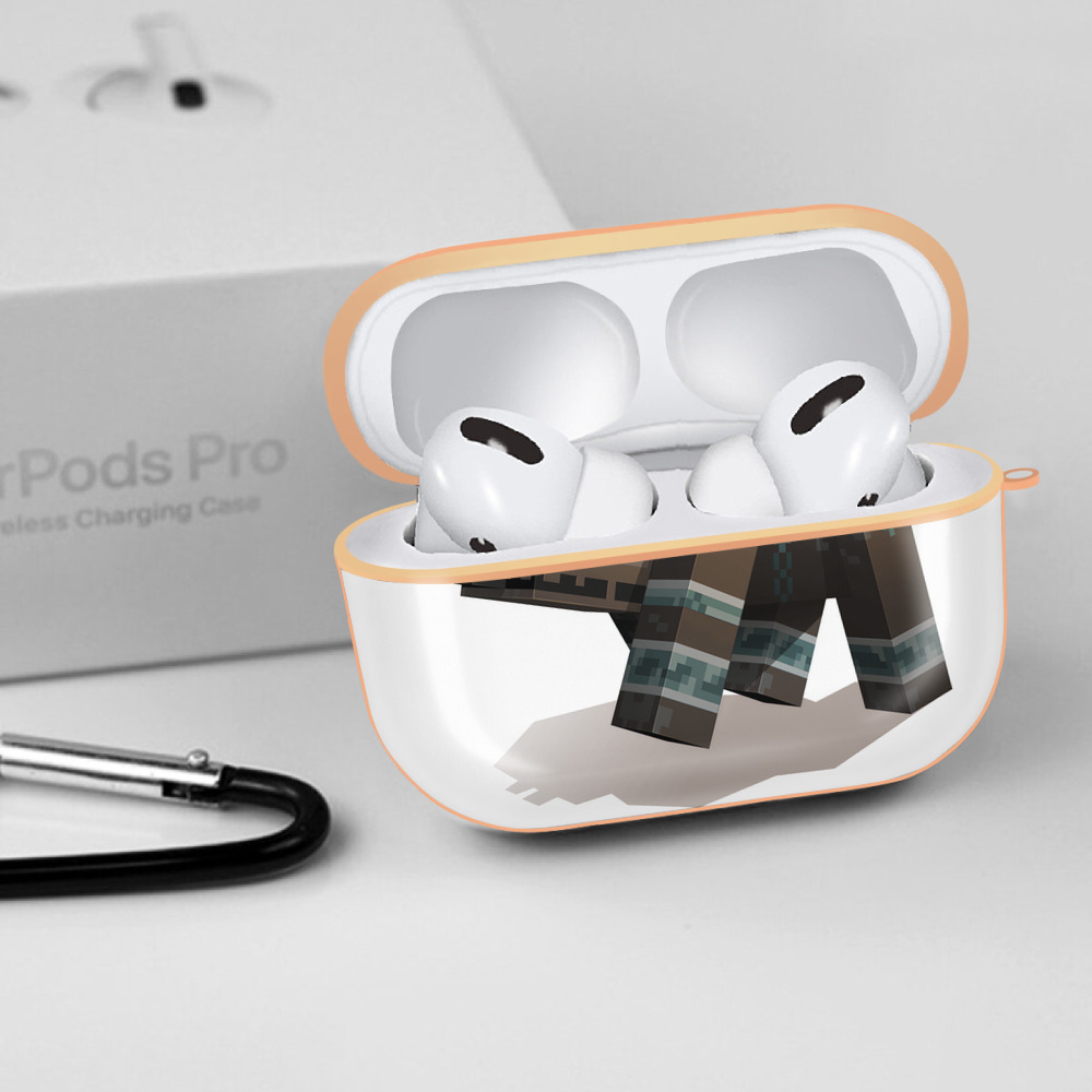 マインクラフト ブロックの世界 Minecraft MC Block world 【AirPods Pro用】ハードシェル保護ケース｜耐衝撃・防指紋・カラビナ付き商品仕様
