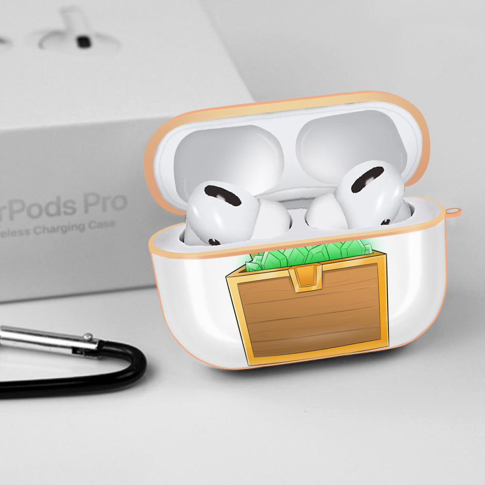 マインクラフト ブロックの世界 Minecraft MC Block world 【AirPods Pro用】ハードシェル保護ケース｜耐衝撃・防指紋・カラビナ付き商品仕様