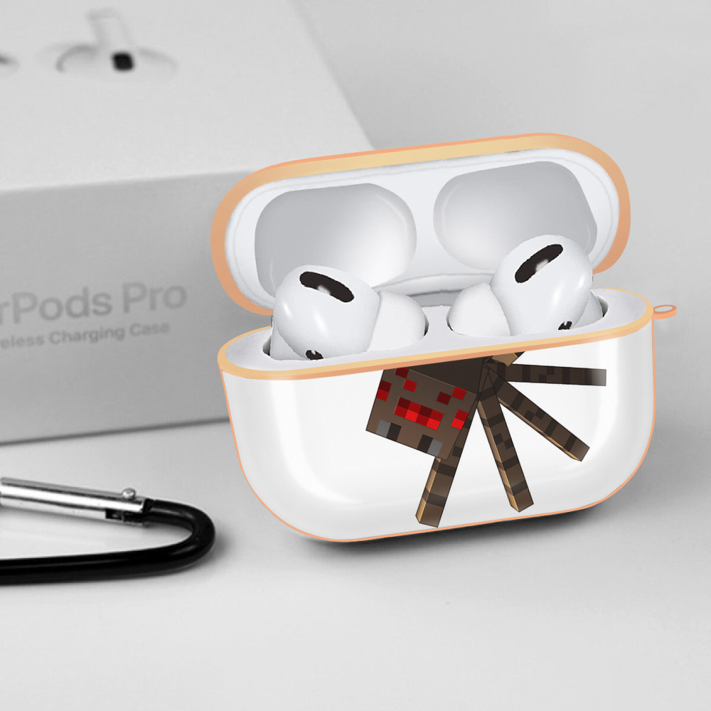 マインクラフト ブロックの世界 Minecraft MC Block world 【AirPods Pro用】ハードシェル保護ケース｜耐衝撃・防指紋・カラビナ付き商品仕様