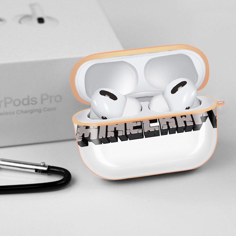 マインクラフト ブロックの世界 Minecraft MC Block world 【AirPods Pro用】ハードシェル保護ケース｜耐衝撃・防指紋・カラビナ付き商品仕様