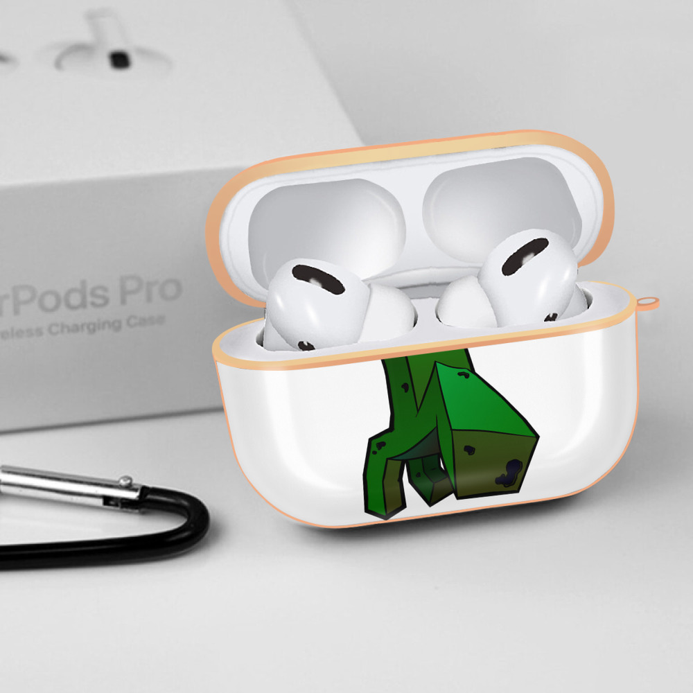 マインクラフト ブロックの世界 Minecraft MC Block world 【AirPods Pro用】ハードシェル保護ケース｜耐衝撃・防指紋・カラビナ付き商品仕様