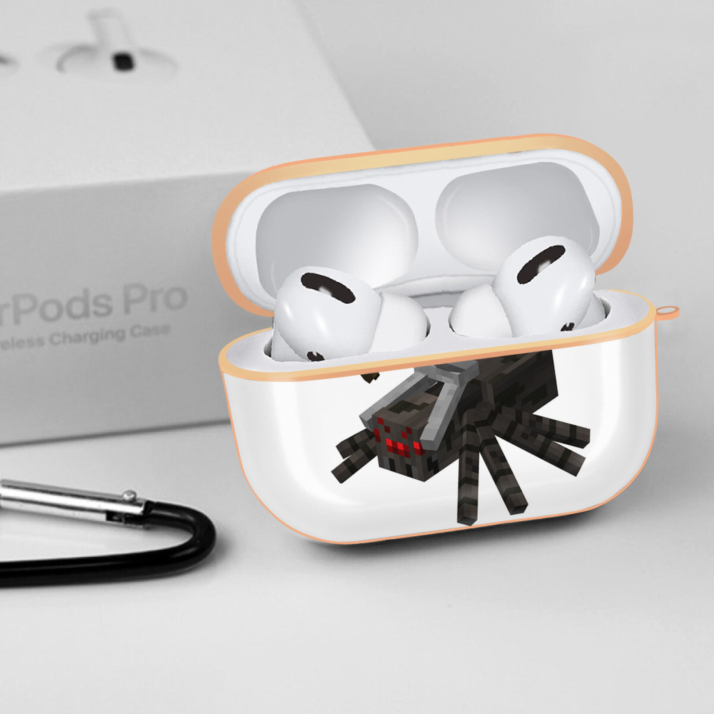 マインクラフト ブロックの世界 Minecraft MC Block world 【AirPods Pro用】ハードシェル保護ケース｜耐衝撃・防指紋・カラビナ付き商品仕様