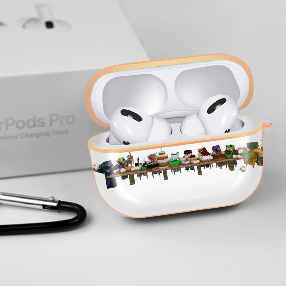 マインクラフト ブロックの世界 Minecraft MC Block world 【AirPods Pro用】ハードシェル保護ケース｜耐衝撃・防指紋・カラビナ付き商品仕様