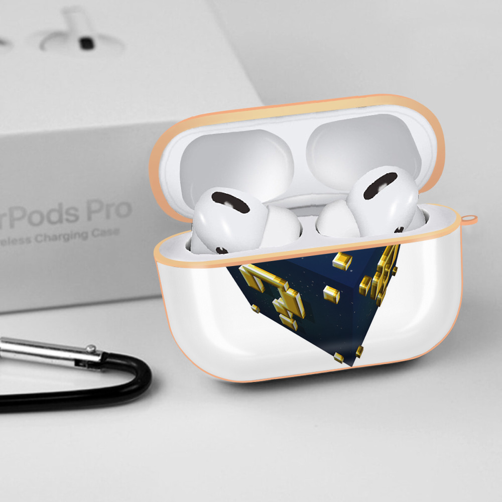 マインクラフト ブロックの世界 Minecraft MC Block world 【AirPods Pro用】ハードシェル保護ケース｜耐衝撃・防指紋・カラビナ付き商品仕様