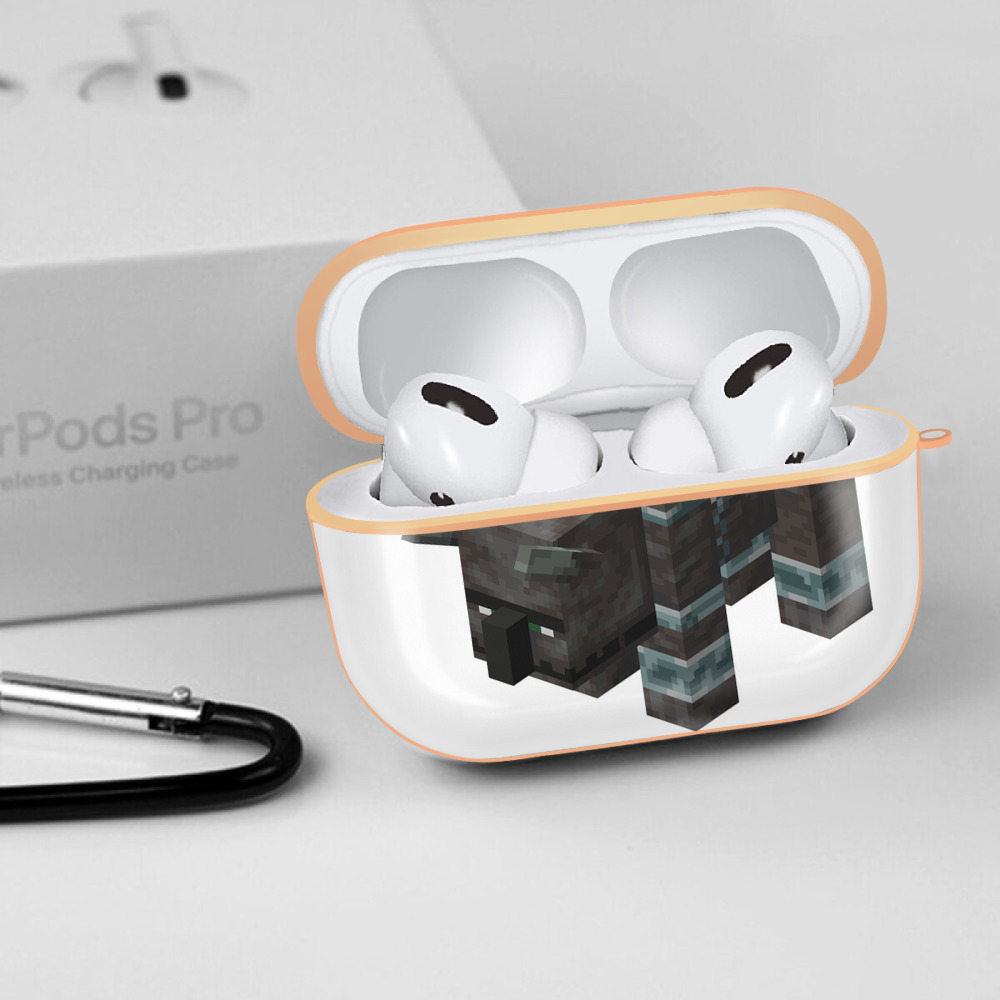 マインクラフト ブロックの世界 Minecraft MC Block world 【AirPods Pro用】ハードシェル保護ケース｜耐衝撃・防指紋・カラビナ付き商品仕様