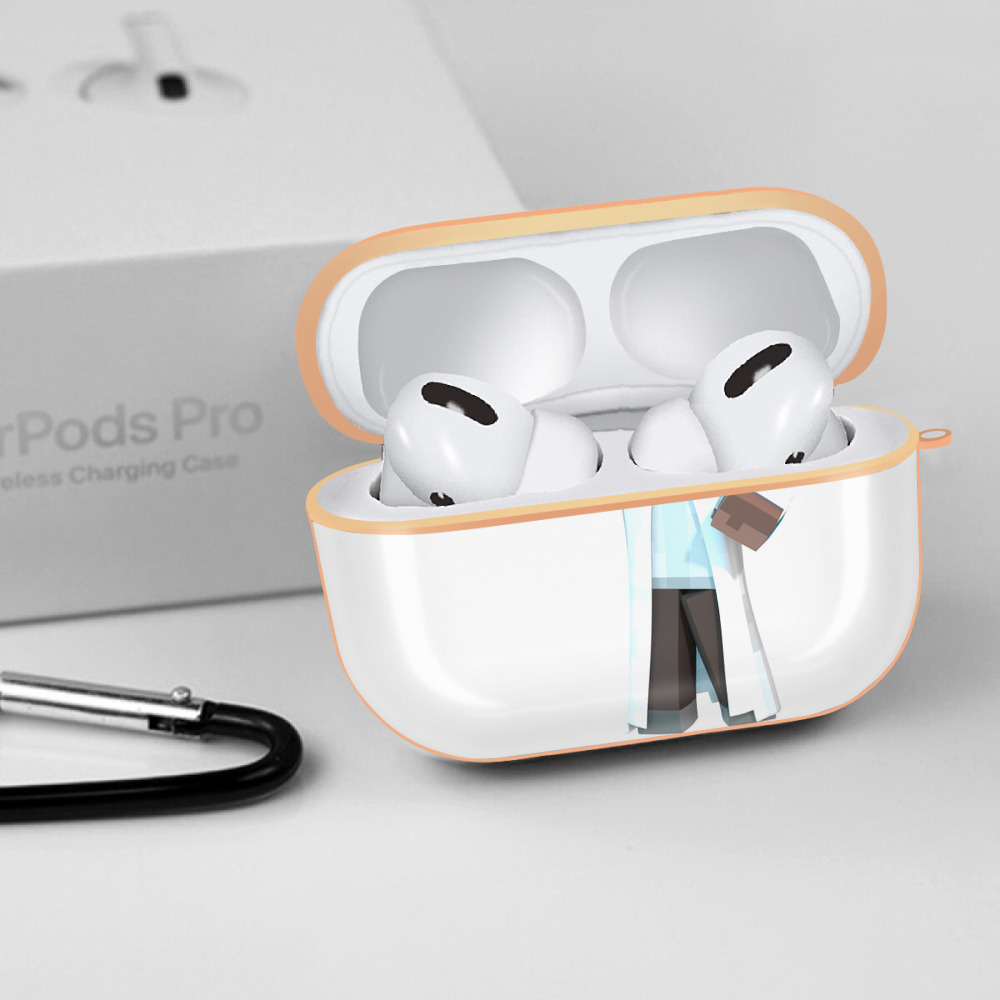 マインクラフト ブロックの世界 Minecraft MC Block world 【AirPods Pro用】ハードシェル保護ケース｜耐衝撃・防指紋・カラビナ付き商品仕様