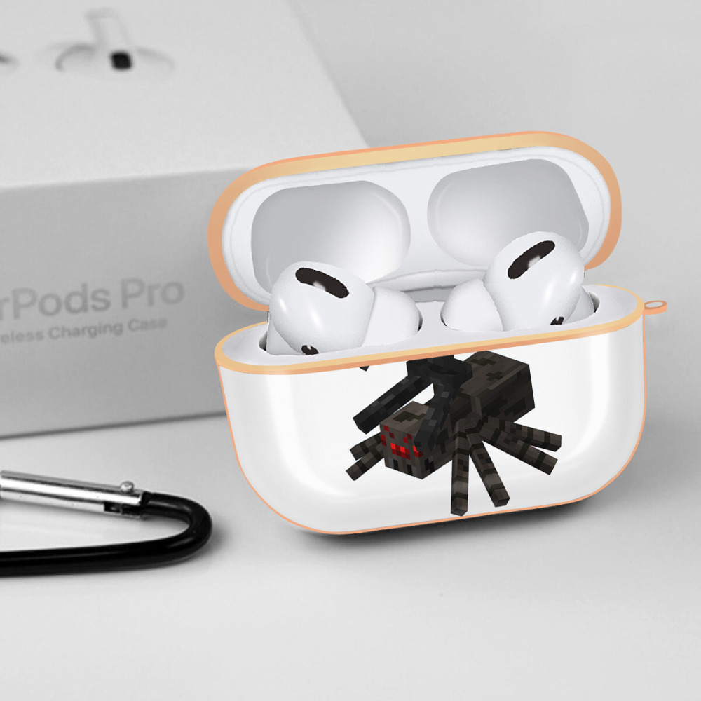 マインクラフト ブロックの世界 Minecraft MC Block world 【AirPods Pro用】ハードシェル保護ケース｜耐衝撃・防指紋・カラビナ付き商品仕様