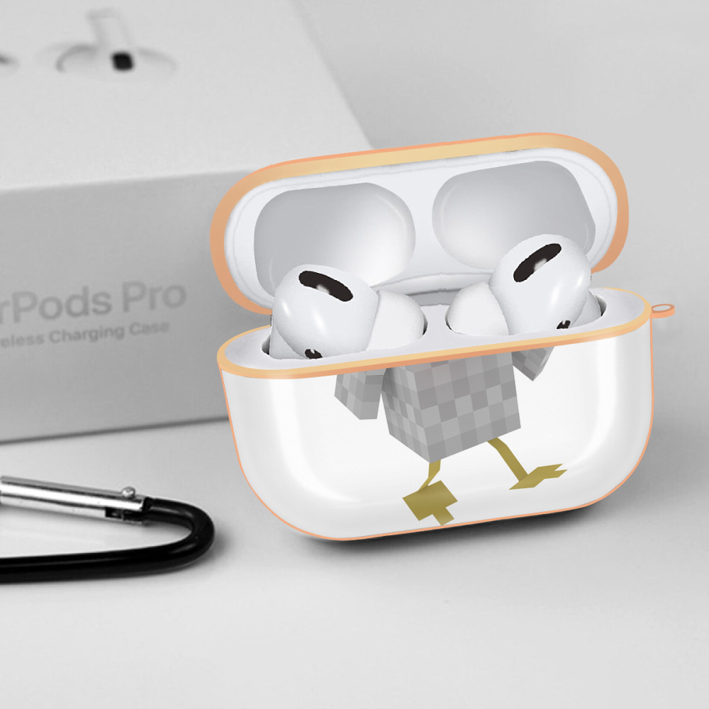 マインクラフト ブロックの世界 Minecraft MC Block world 【AirPods Pro用】ハードシェル保護ケース｜耐衝撃・防指紋・カラビナ付き商品仕様