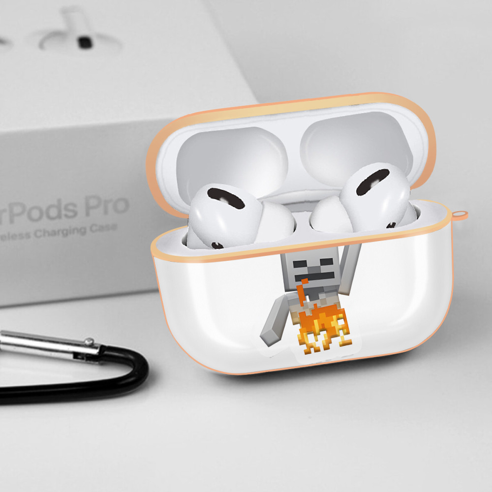 マインクラフト ブロックの世界 Minecraft MC Block world 【AirPods Pro用】ハードシェル保護ケース｜耐衝撃・防指紋・カラビナ付き商品仕様