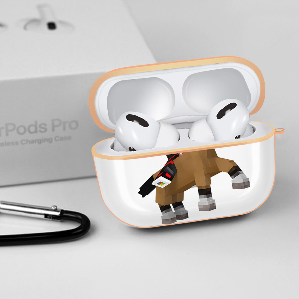 マインクラフト ブロックの世界 Minecraft MC Block world 【AirPods Pro用】ハードシェル保護ケース｜耐衝撃・防指紋・カラビナ付き商品仕様