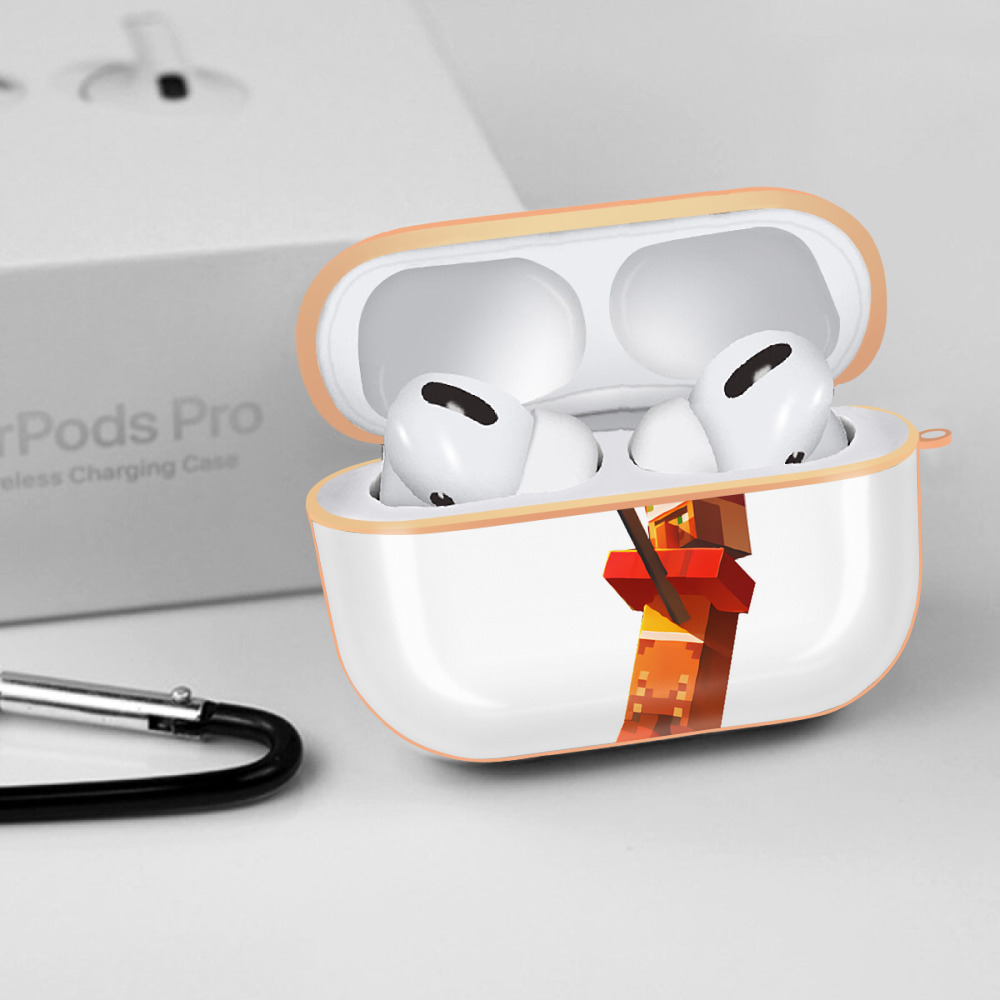 マインクラフト ブロックの世界 Minecraft MC Block world 【AirPods Pro用】ハードシェル保護ケース｜耐衝撃・防指紋・カラビナ付き商品仕様