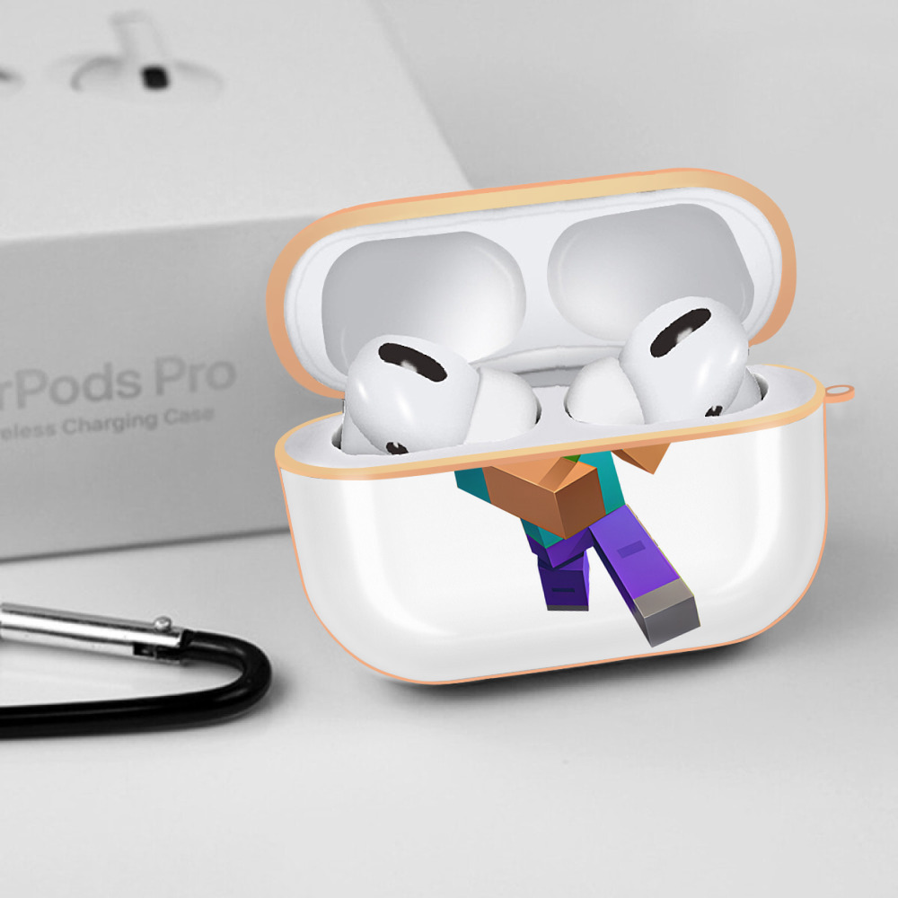 マインクラフト ブロックの世界 Minecraft MC Block world 【AirPods Pro用】ハードシェル保護ケース｜耐衝撃・防指紋・カラビナ付き商品仕様