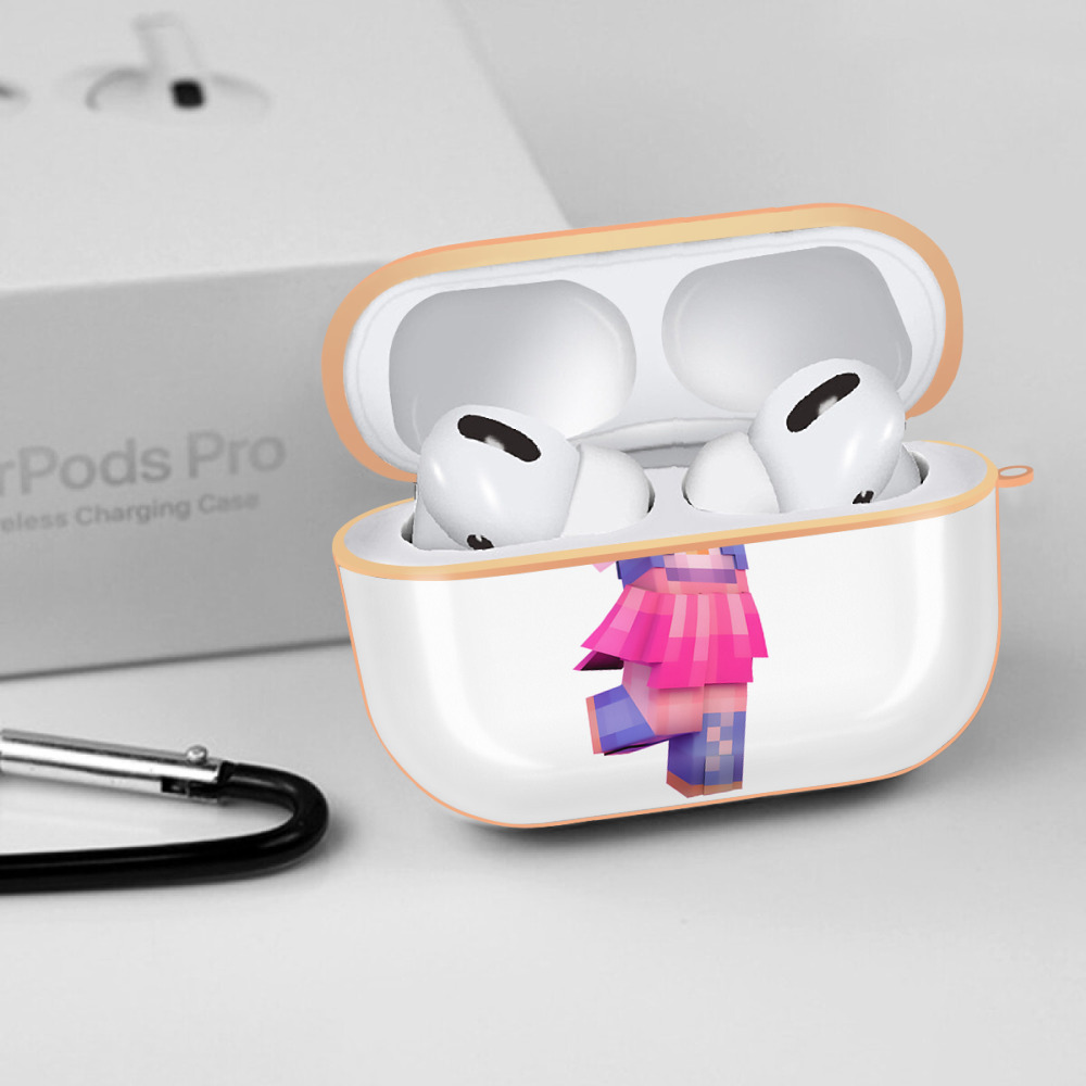 マインクラフト ブロックの世界 Minecraft MC Block world 【AirPods Pro用】ハードシェル保護ケース｜耐衝撃・防指紋・カラビナ付き商品仕様