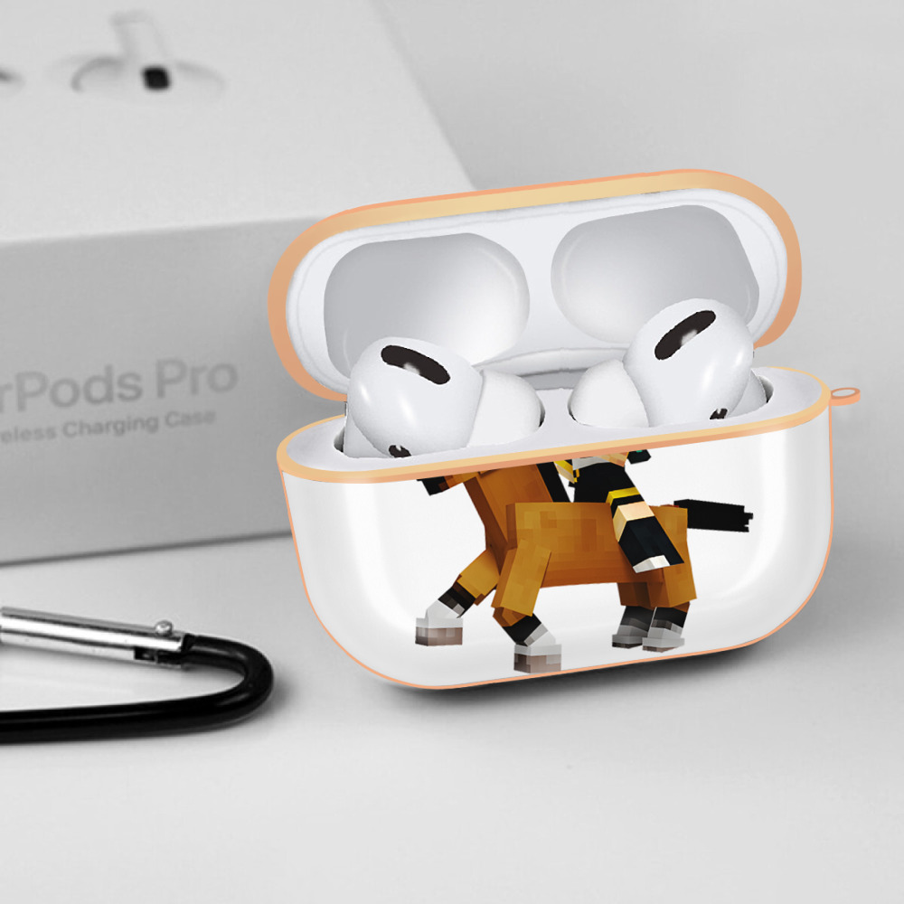 マインクラフト ブロックの世界 Minecraft MC Block world 【AirPods Pro用】ハードシェル保護ケース｜耐衝撃・防指紋・カラビナ付き商品仕様